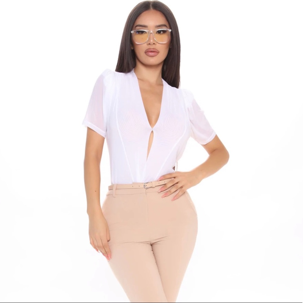 All White Mesh Bodysuit
